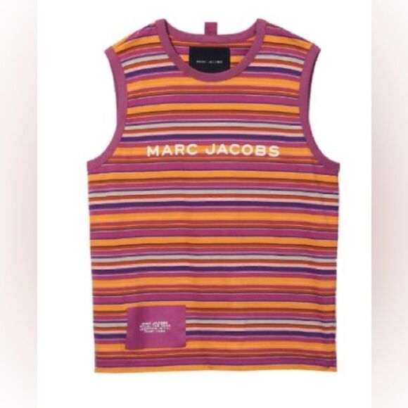 MARC JACOBS HORIZONTAL STRIPES LOGO TANK SIZE LARGE - Picture 2 of 8